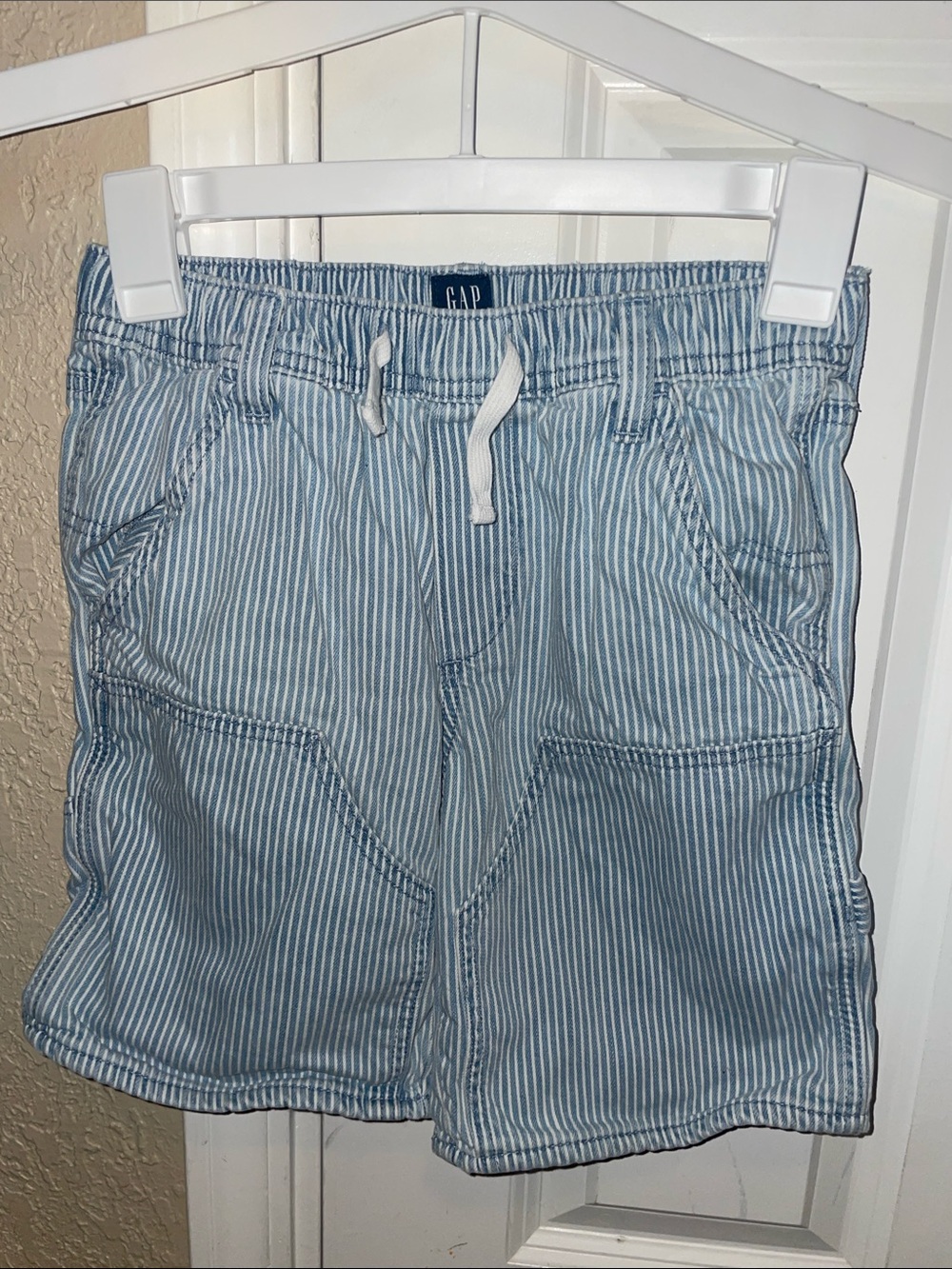 GAP Boys Light Blue & White Striped Cargo Shorts